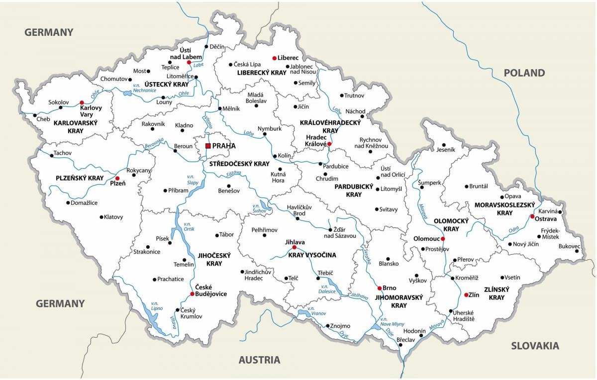 Mapa da cidade da República Checa (Checoslováquia)