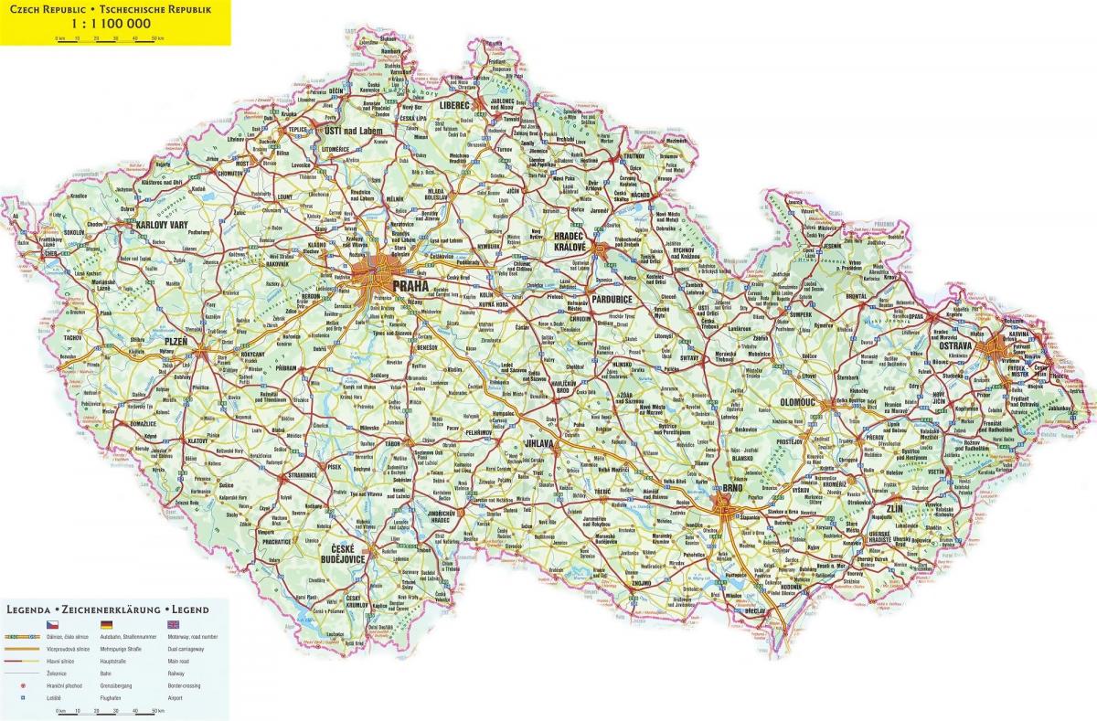 Mapa de Condução da República Checa (Checoslováquia)